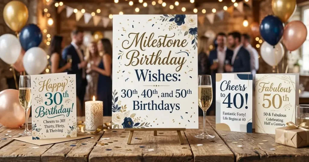 Milestone Birthday Wishes: 30th, 40th, and 50th Birthdays