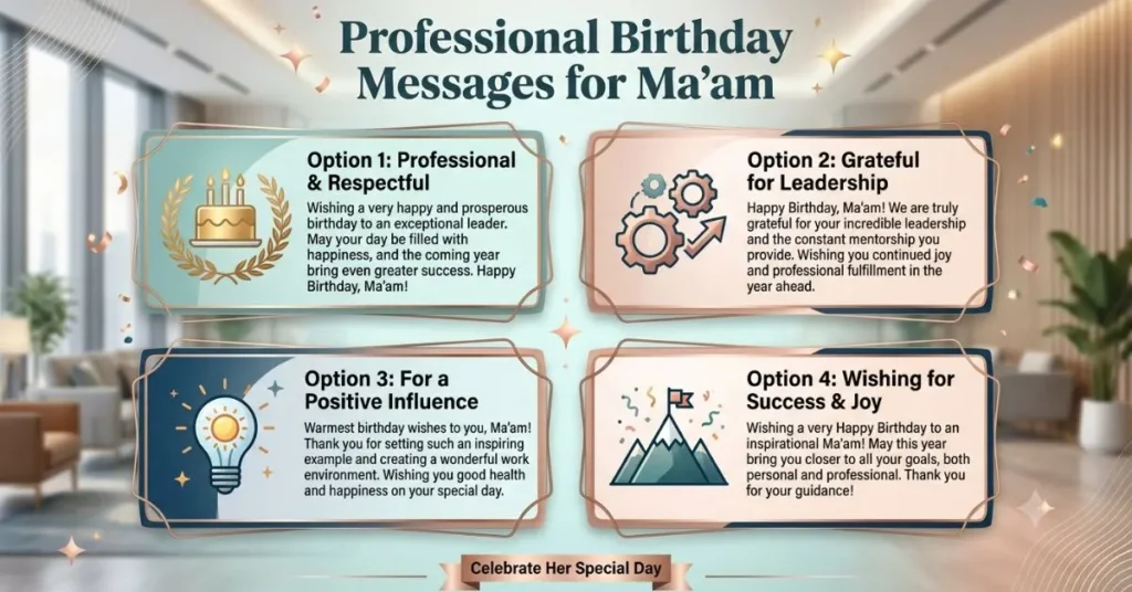 Professional Birthday Messages for Ma'am