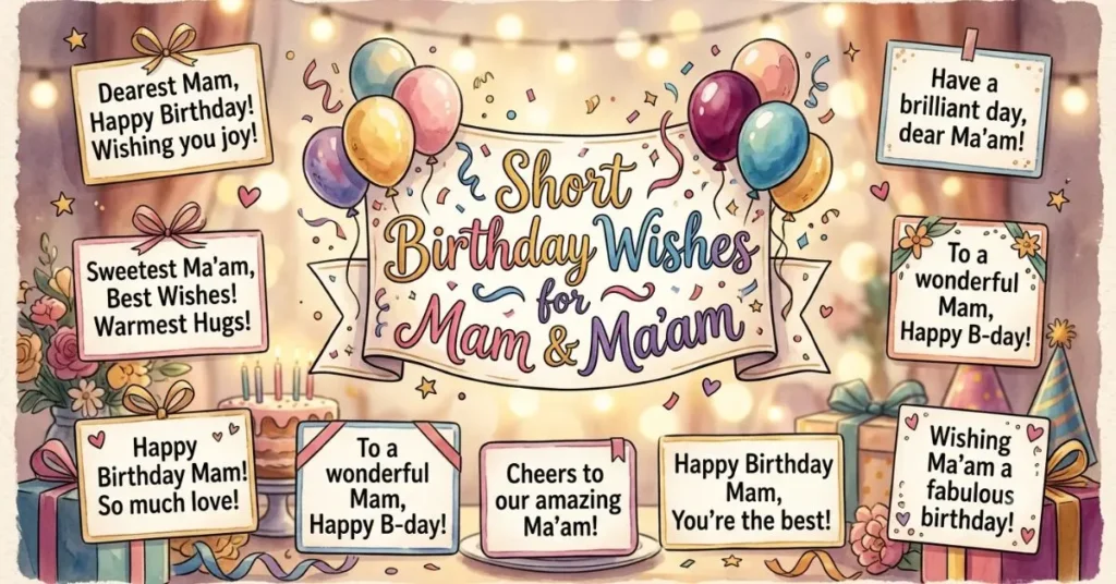Short Birthday Wishes for Mam & Ma'am